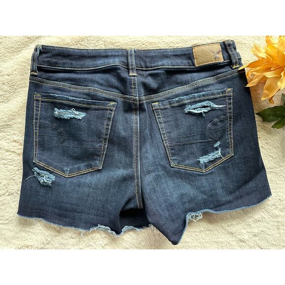 American Eagle AEO Denim X4 Hi-Rise shortie Size 8 - Picture 6 of 6